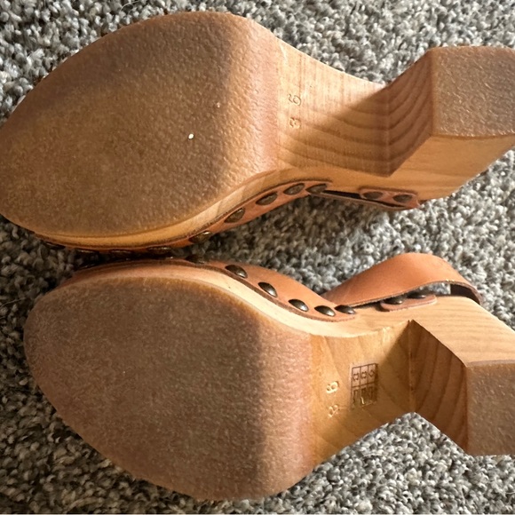 Free People Tan Platform Clogs with Studded Details - Picture 4 of 8